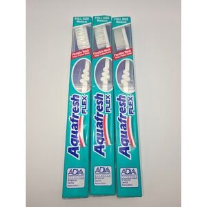 Vintage Aquafresh Flex Toothbrushes‎ Full Size Medium 3 Pack Made in Germany 90s